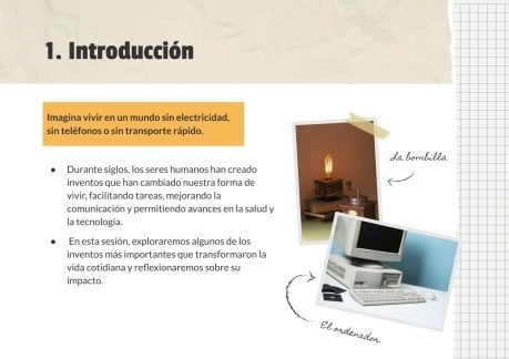 Modelo de apresentação Invenções que mudaram o dia a dia - Aula de História - 5.º ano