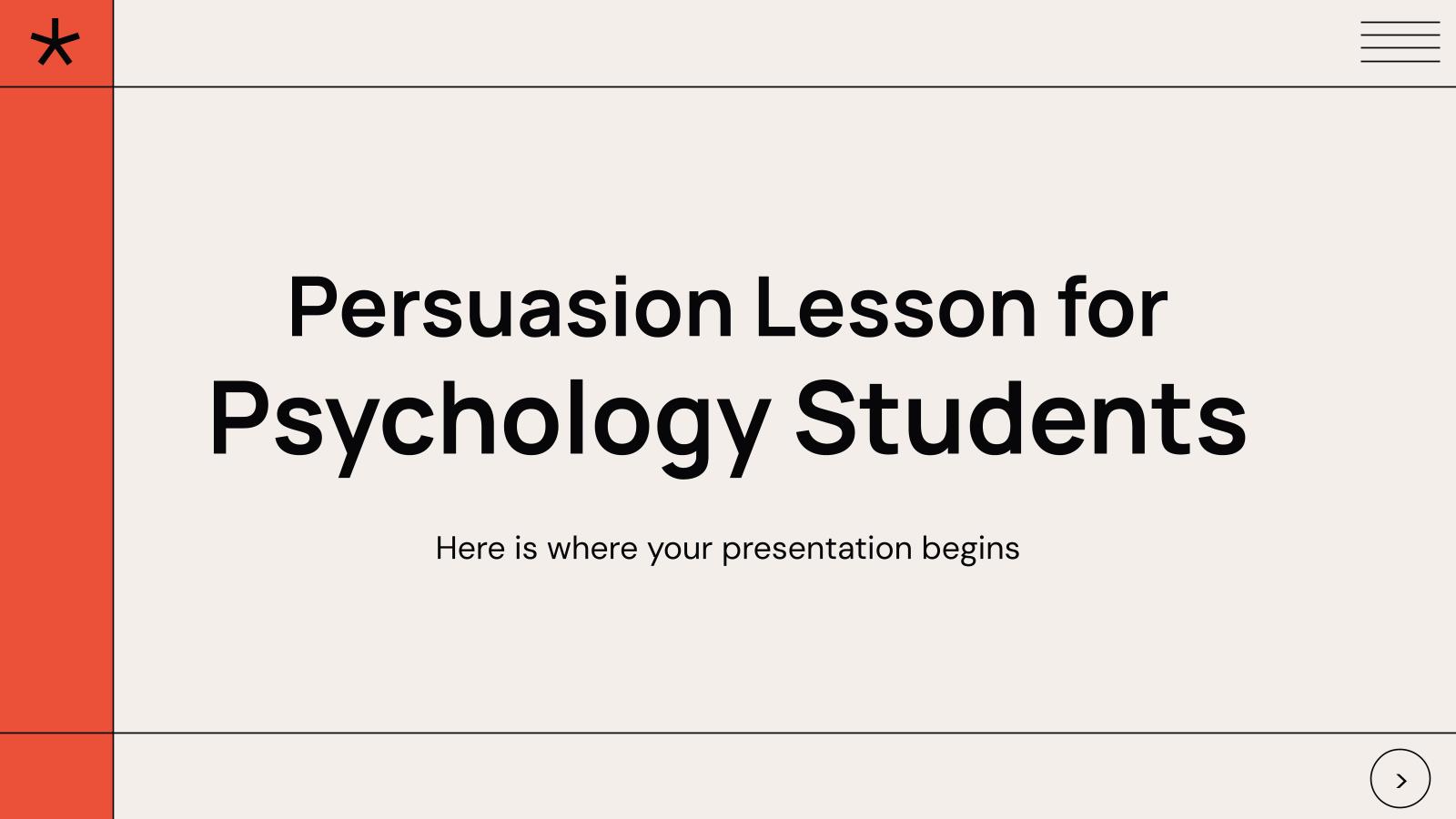 Persuasion Lesson for Psychology Students presentation template 