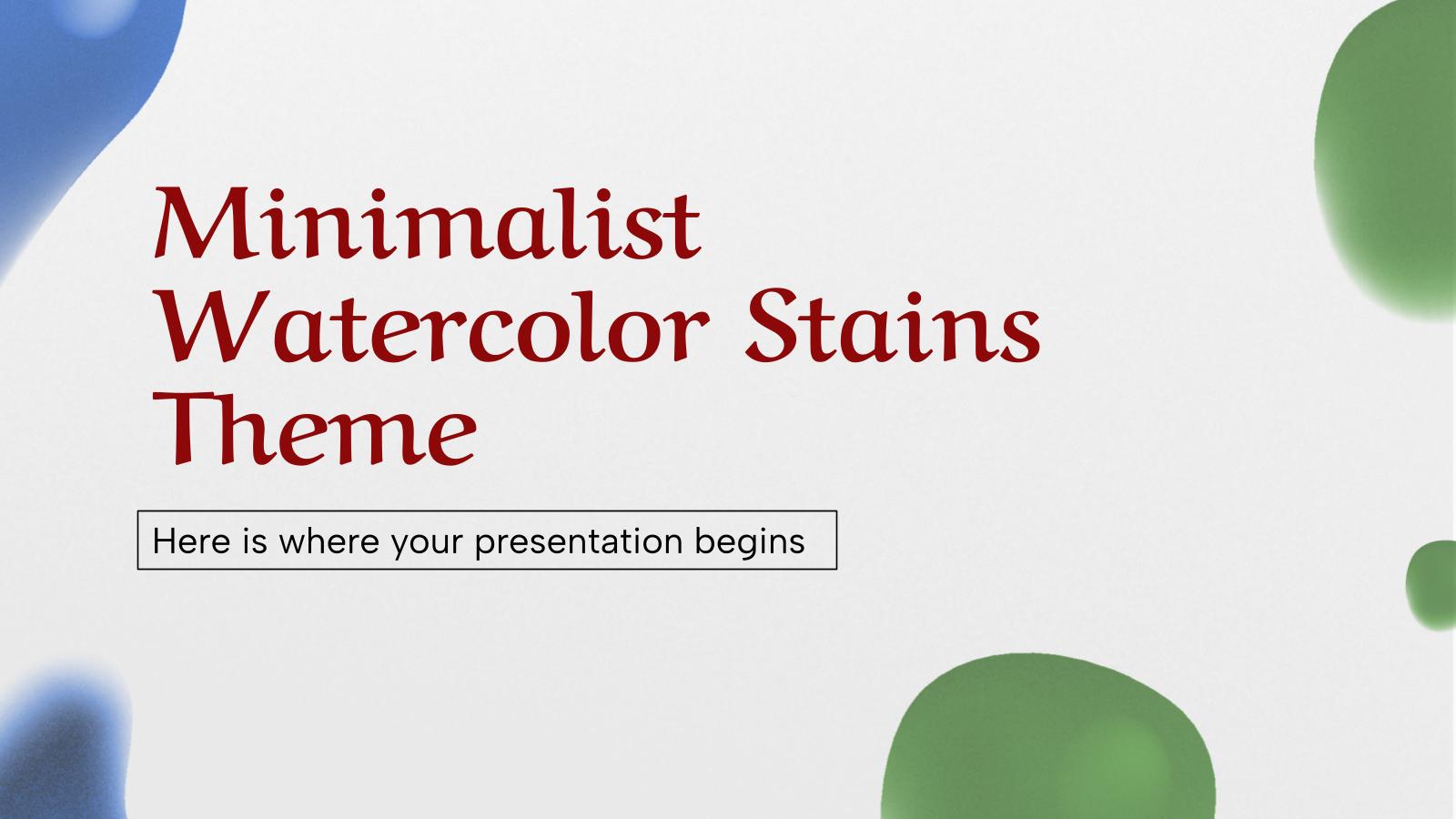 Minimalist Watercolor Stains Theme presentation template 
