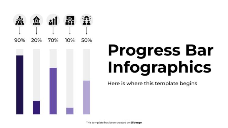 Progress Bar Infographics presentation template 