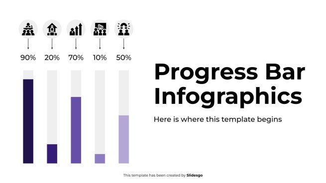 Progress Bar Infographics presentation template 