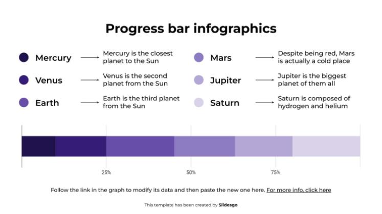 Progress Bar Infographics presentation template 