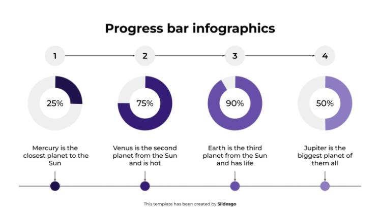 Progress Bar Infographics presentation template 