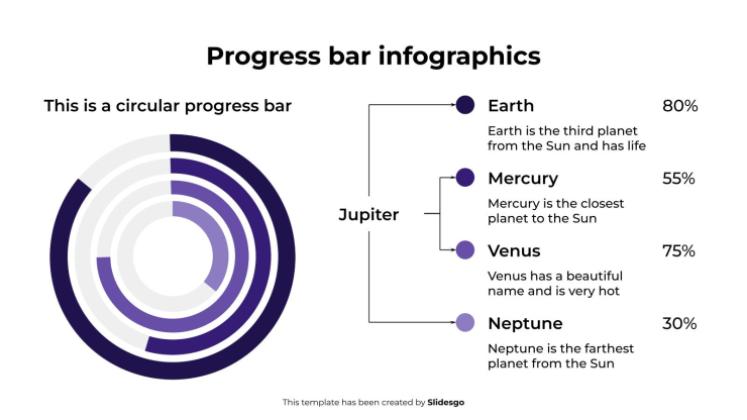 Progress Bar Infographics presentation template 