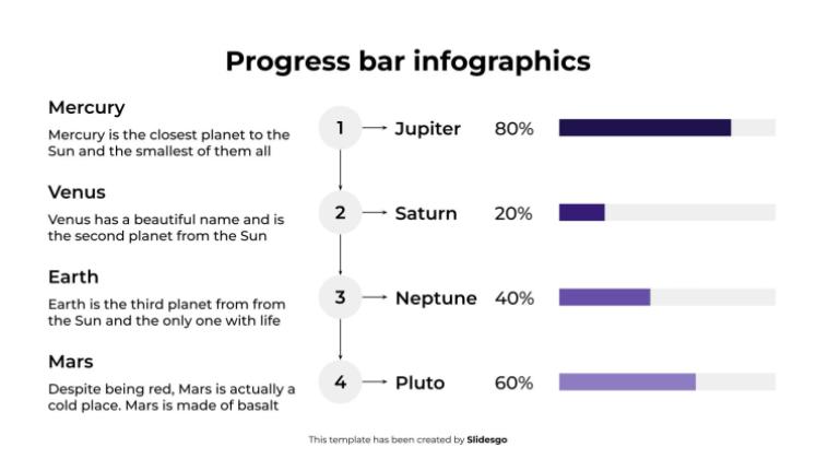 Progress Bar Infographics presentation template 