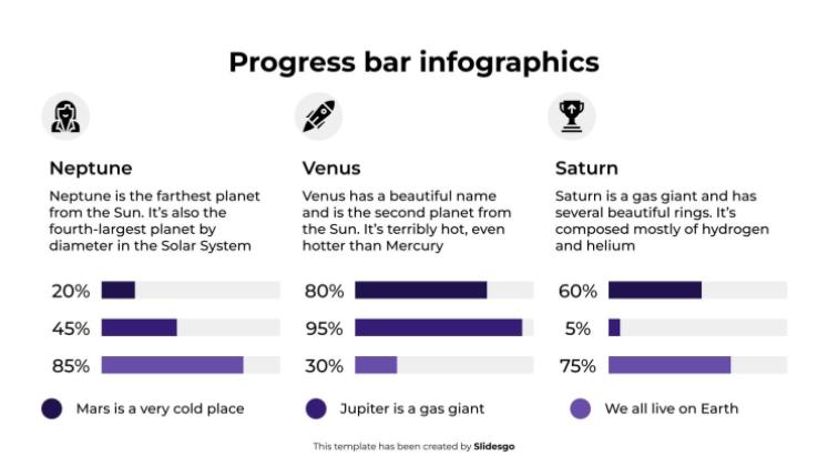 Progress Bar Infographics presentation template 