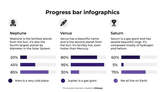 Progress Bar Infographics presentation template 