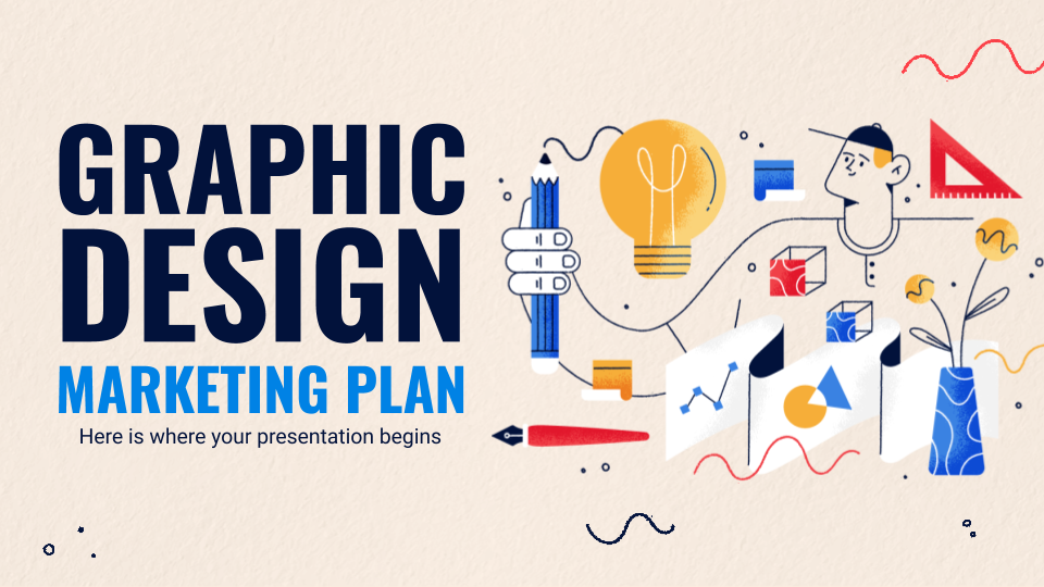 Modelo de apresentação Plano de marketing de design gráfico