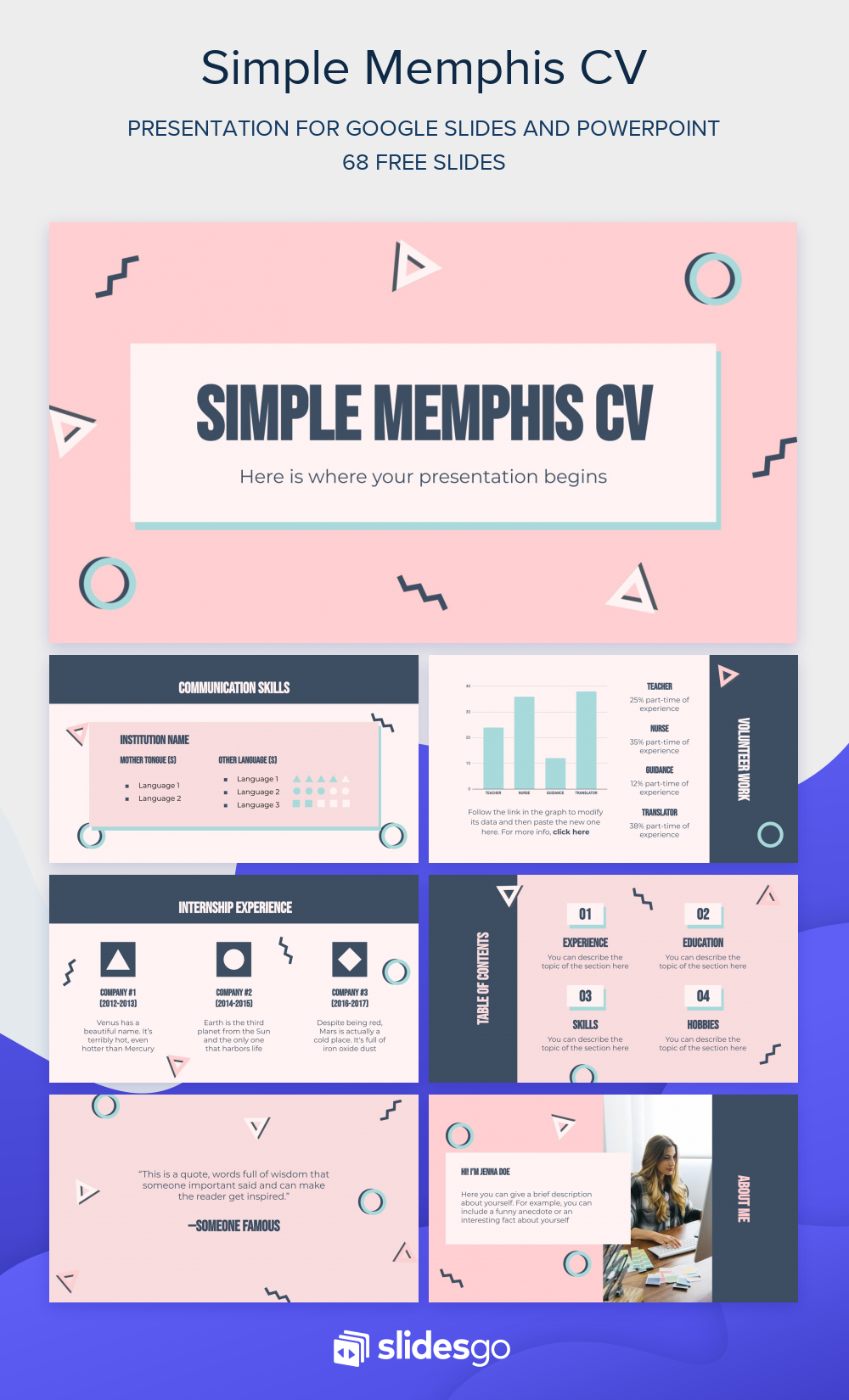 Simple Memphis CV | Google Slides & PowerPoint template