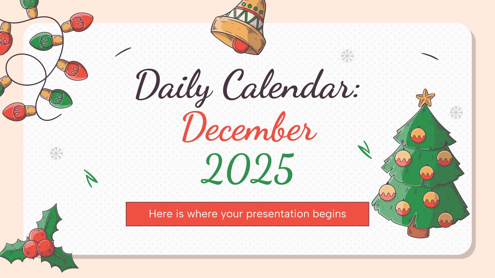 일력 2025: 12월 프레젠테이션 템플릿