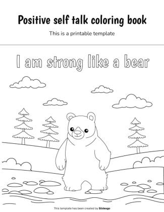 Livre de coloriage pour un discours intérieur positif Modèles de présentation