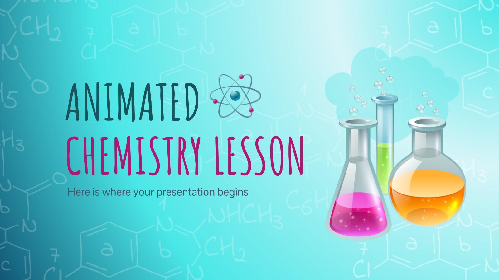Animated Chemistry Lesson presentation template 