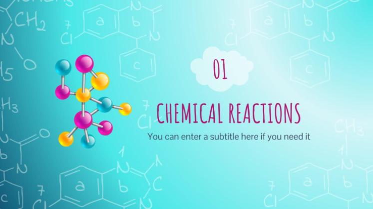 Plantilla de presentación Lección de química con animaciones