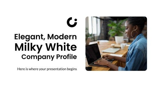 Elegant, Modern Milky White Company Profile presentation template 