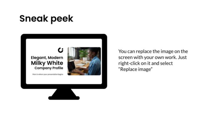 Elegant, Modern Milky White Company Profile presentation template 