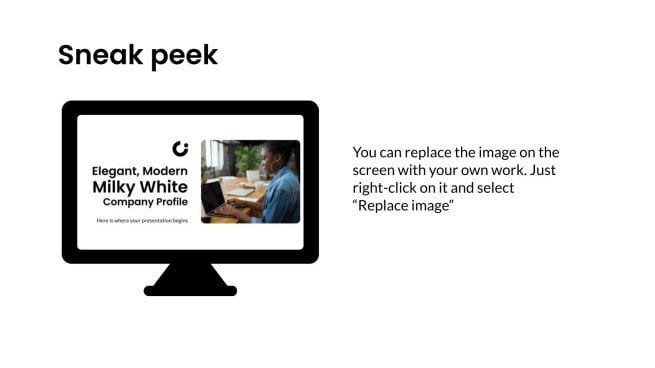 Elegant, Modern Milky White Company Profile presentation template 