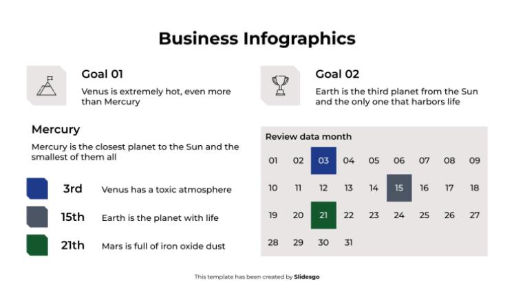 Modelo de apresentação Infográficos de negócios