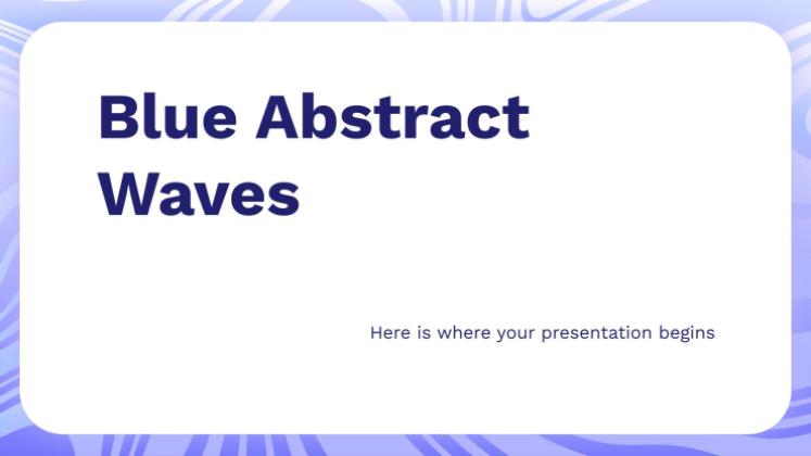 Blue Abstract Waves presentation template 