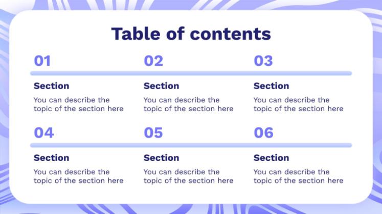 Blue Abstract Waves presentation template 