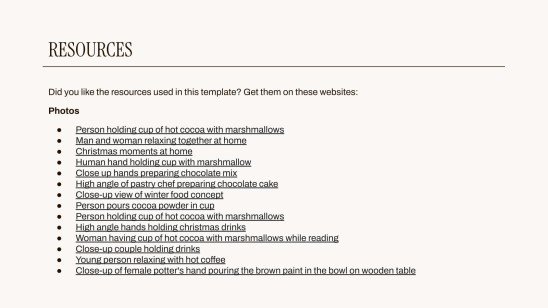 Plantilla de presentación Compañía de cacao caliente