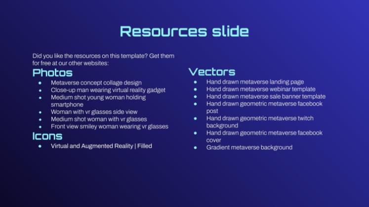 Proposition de projet sur le métavers virtuel Modèles de présentation