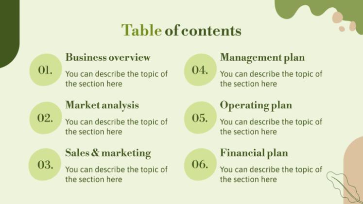 허브 가게 사업 계획서 프레젠테이션 템플릿