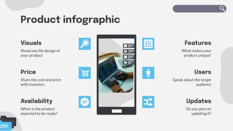 Modelo de apresentação Pitch deck de software multimídia
