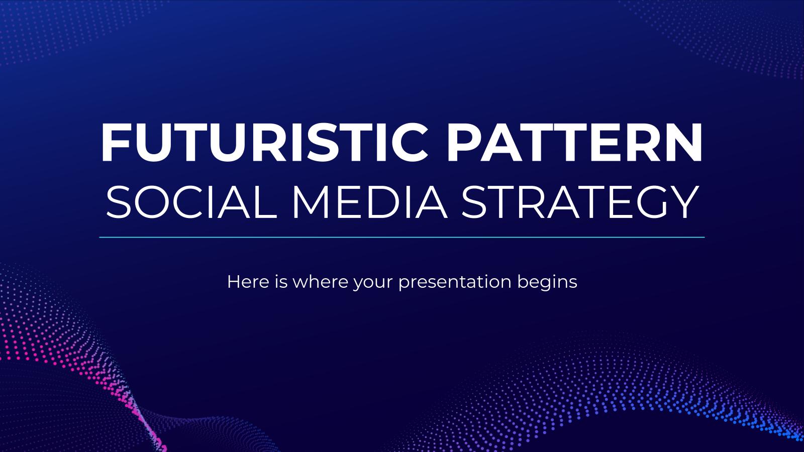 Futuristic Pattern Social Media Strategy presentation template 