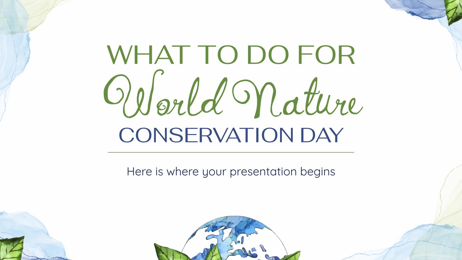 세계 자연 보호의 날을 위해 해야 할 일 프레젠테이션 템플릿