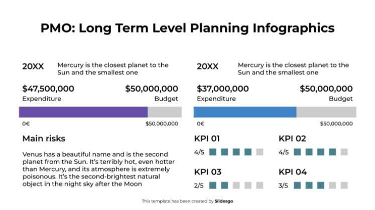 PMO: Long Term Level Planning Infographics presentation template 