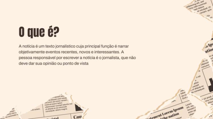 Modelo de apresentação Estrutura da notícia