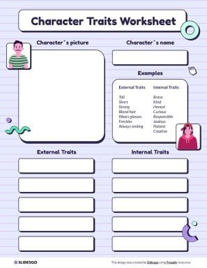 Feuille de travail sur les traits de caractère Modèles de présentation