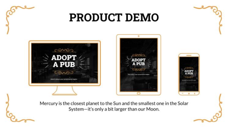 술집 피치 데크 채택하기 프레젠테이션 템플릿