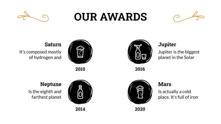 술집 피치 데크 채택하기 프레젠테이션 템플릿