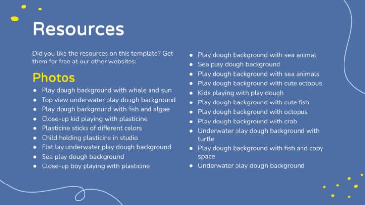 Faune marine en pâte à modeler pour les maternelles Modèles de présentation