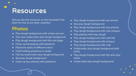 Faune marine en pâte à modeler pour les maternelles Modèles de présentation