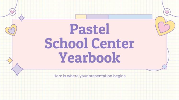 Plantilla de presentación Anuario escolar con colores pastel