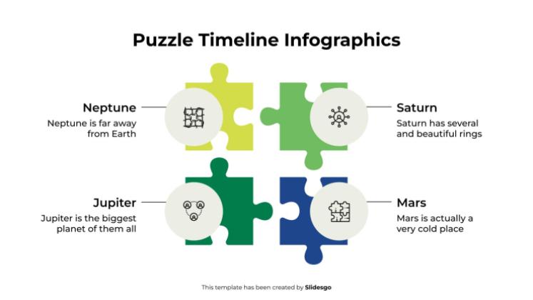 Modelo de apresentação Infográficos da linha do tempo do quebra-cabeça