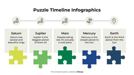 Modelo de apresentação Infográficos da linha do tempo do quebra-cabeça