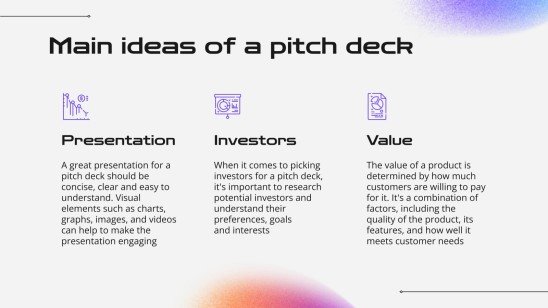 Pitch Deck coloré dégradé Modèles de présentation