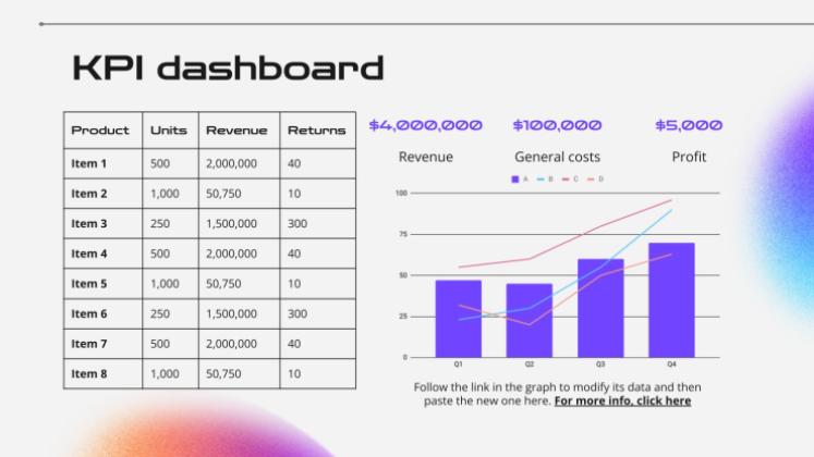 Gradient Colorful Pitch Deck presentation template 