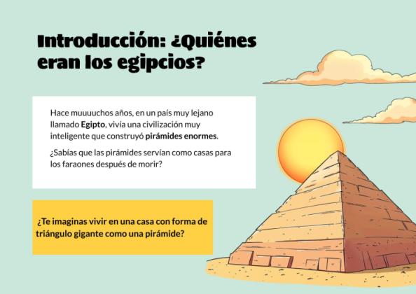 Plantilla de presentación Los egipcios y sus pirámides - 1.º de primaria
