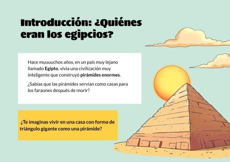 Plantilla de presentación Los egipcios y sus pirámides - 1.º de primaria