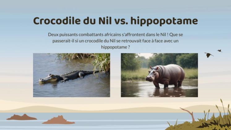 Comparaisons d’animaux : crocodile du Nil vs. hippopotame Modèles de présentation