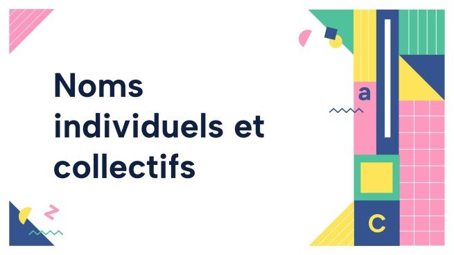 Noms individuels et collectifs Modèles de présentation