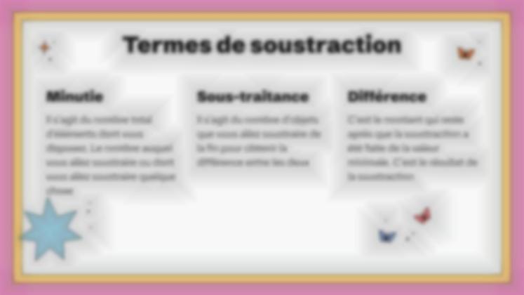 Soustraction sans emprunt Modèles de présentation