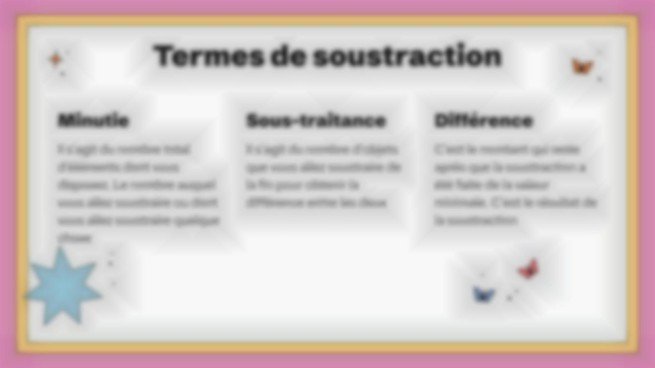 Soustraction sans emprunt Modèles de présentation