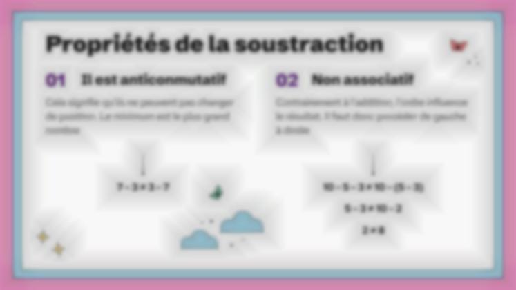 Soustraction sans emprunt Modèles de présentation