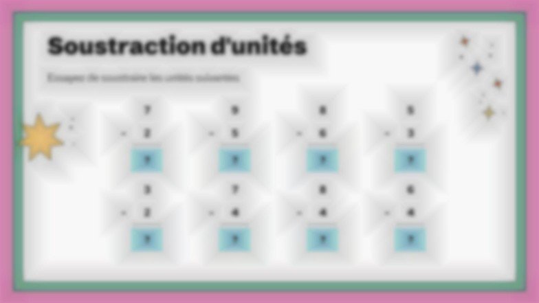 Soustraction sans emprunt Modèles de présentation