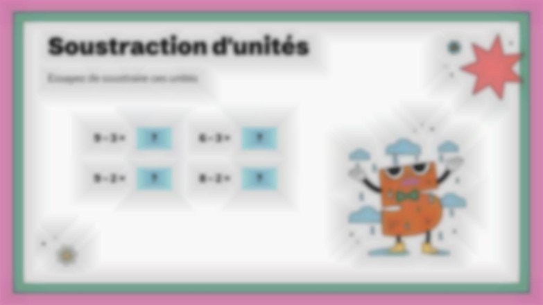 Soustraction sans emprunt Modèles de présentation